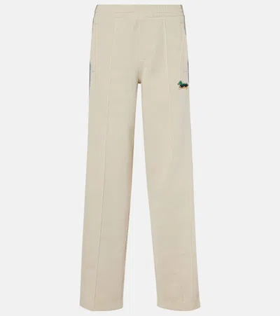 Burberry Logo Jersey Track Pants In Beige