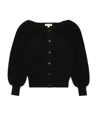 Burberry Logo Knitted Cardigan In Black