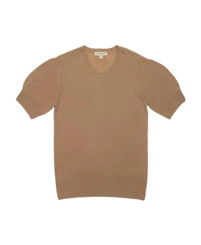 Burberry Logo Knitted Pullover In Brown