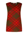 Burberry Wool And Mohair Checked Sweater In Red