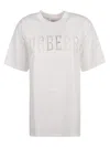 Burberry Oversized Cotton T-shirt With Textured Logo In White