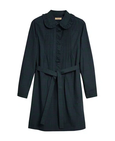 Burberry Logo Lapel Dress In Black