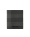 Burberry Leather Cardholder With Printed Check Pattern In Black