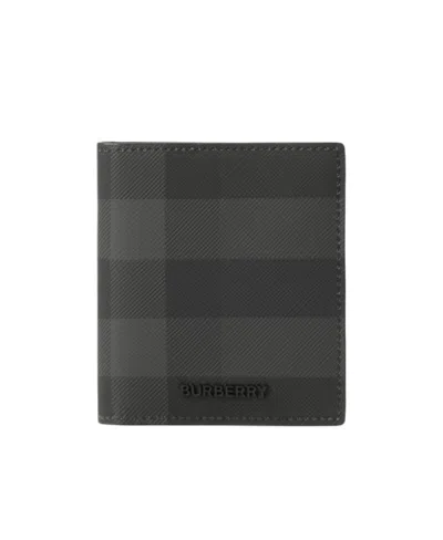 Burberry Logo-lettering Bi-fold Wallet In Black