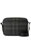 Burberry Check Leather-trimmed Messenger Bag In Schwarz