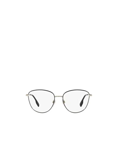 Burberry Logo-lettering Round-frame Glasses In White