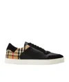 Burberry Check Insert Sneakers In Black