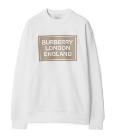 Burberry Logo Logo Long-sleeved Sweater In White