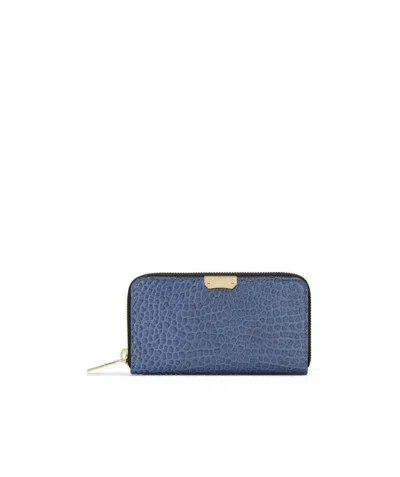 Burberry Logo Long Purse In Blue