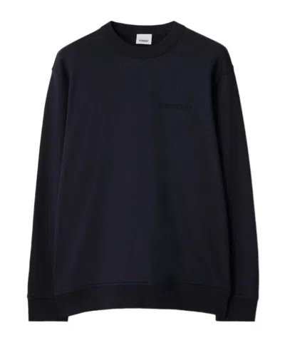 Burberry Logo Long-sleeved Sweater In Black