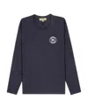 Burberry Logo Long-sleeved T-shirt In Blue