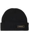 Burberry Logo Patch Beanie In Black