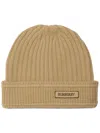 Burberry Logo Patch Beanie In Neutrals