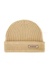 Burberry Logo Patch Beanie In Sand