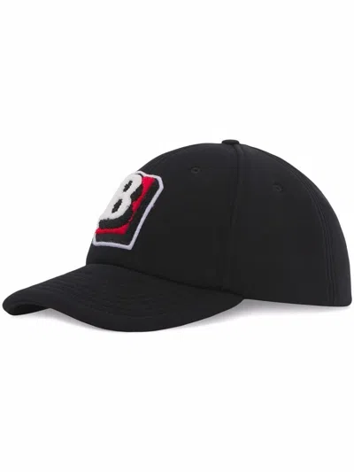 Burberry Logo-patch Cotton Baseball Cap In Black