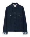 Burberry Denim Jacket With Chest Pockets And Contrast Stitching In Blue