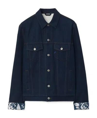 BURBERRY BURBERRY LOGO-PATCH BUTTONED DENIM JACKET