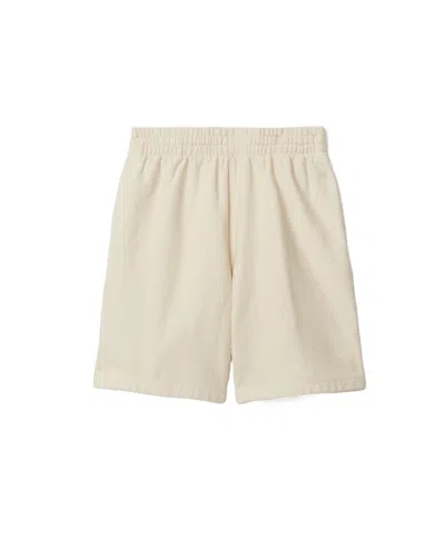 Burberry Logo-patch Cotton Shorts In Soap