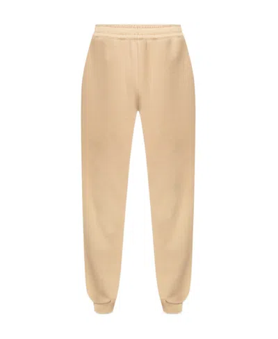 Burberry Logo-patch Cotton Track Pants In Nude