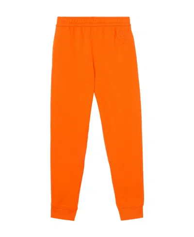 Burberry Logo Patch Cotton Track Pants In Orange