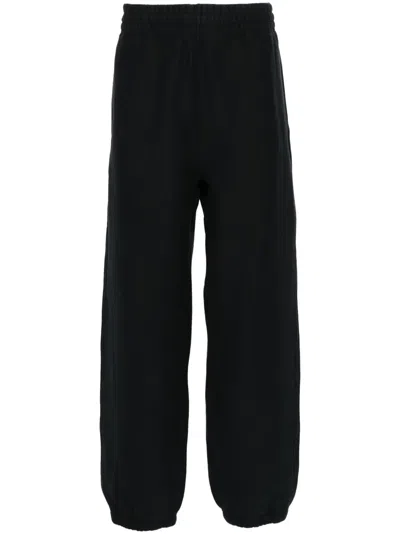 Burberry Equestrian Knight Cropped-leg Track Pants In Black