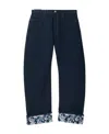 Burberry Cotton Jeans With Floral Print In Blue