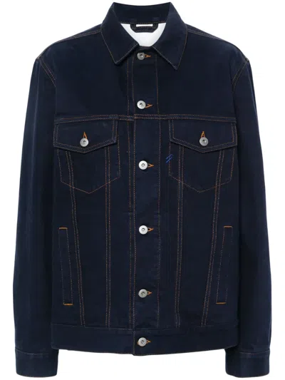 BURBERRY LOGO-PATCH DENIM JACKET