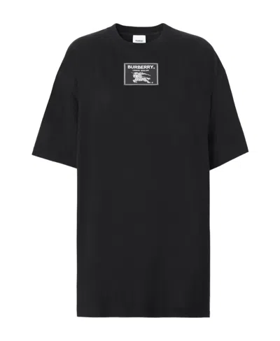 Burberry Logo-patch Detail T-shirt In Black