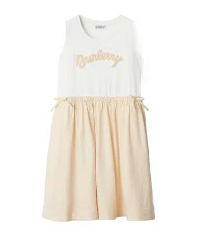 Burberry Logo-patch Dress In Nude