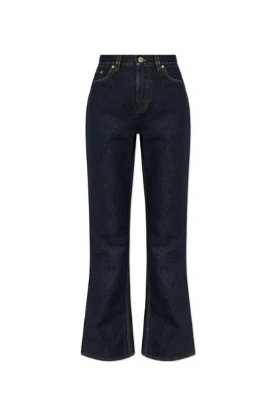 BURBERRY LOGO PATCH FLARED-LEG JEANS
