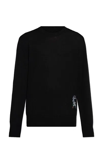BURBERRY LOGO PATCH KNIT SWEATER
