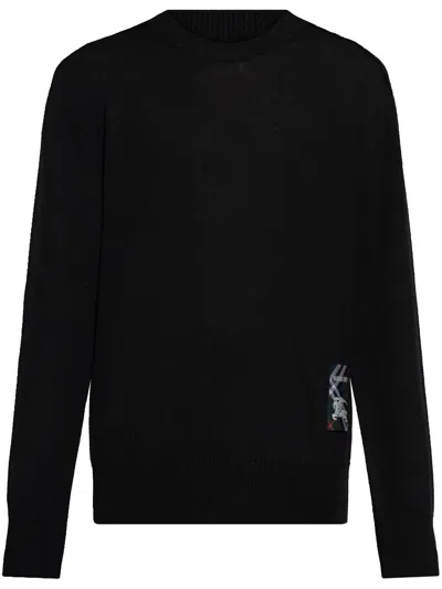 BURBERRY LOGO-PATCH KNITTED JUMPER