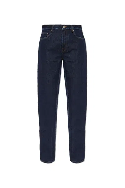 Burberry Logo Patch Straight-leg Jeans In Blue