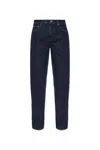Burberry Logo Patch Straight-leg Jeans In Blue