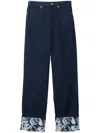 Burberry Logo-patch Straight-leg Jeans In Blue