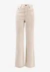 Burberry Straight Trousers Belt Loops Back Pockets In Neutral