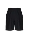 Burberry Logo Patch Straight-leg Shorts In Black
