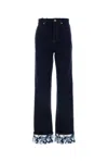 Burberry Logo Patch Flared-leg Jeans In Indigo Blue