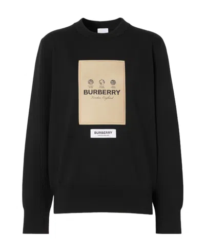 Burberry Logo-patch Sweatshirt In Black