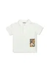 Burberry Check Label Cotton Polo Shirt In White