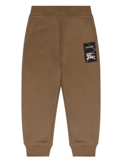 Burberry Kids' Logo-patch Track Pants In Brown