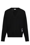Burberry Check Label Wool Sweater In Black