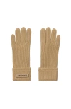 Burberry Logo Patch Wool Blend Gloves In Brown