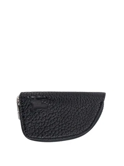 Burberry Logo Patch Zipped Coin Purse In Black