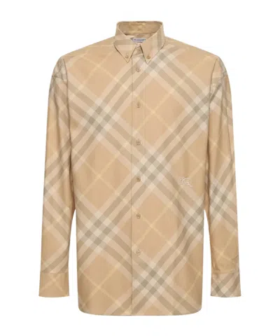 Burberry Cotton Check Shirt Clothing In Neutral