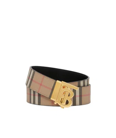 Burberry Logo-plaque Buckle-fastening Belt In Multicolor
