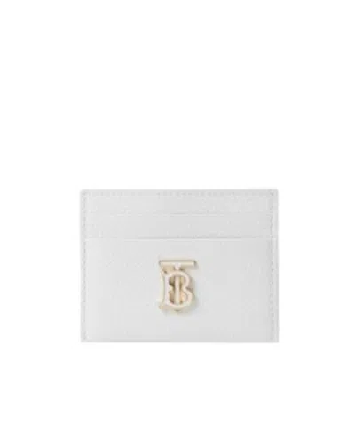 Burberry Logo-plaque Leather Card Holder In White