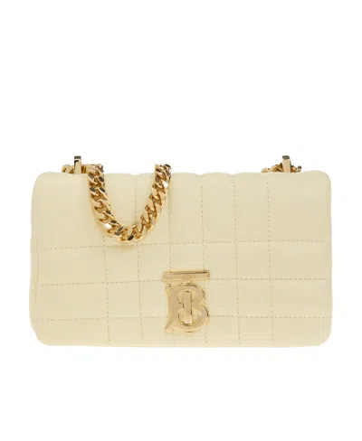 Burberry Logo-plaque Quilted Shoulder Bag In Nude