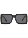 Burberry Womens Black Be4406u Square-frame Acetate Sunglasses In Black
