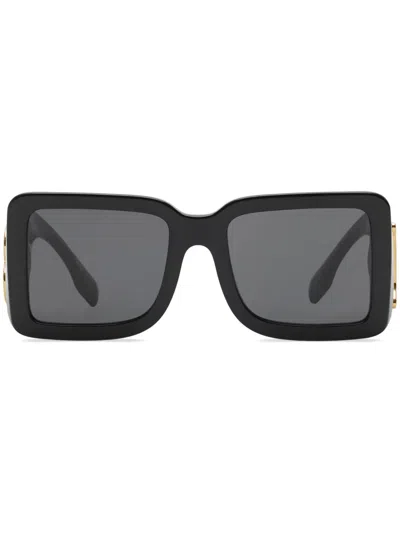 Burberry Logo-plaque Square-frame Sunglasses In Black